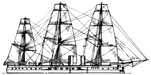 КАЗЕМАТНЫЙ БРОНЕНОСЕЦ ГЕРКУЛЕС, АНГЛИЯ, 1868 г КАЗЕМАТНЫЙ БРОНЕНОСЕЦ ГЕРКУЛЕС, АНГЛИЯ, 1868 г