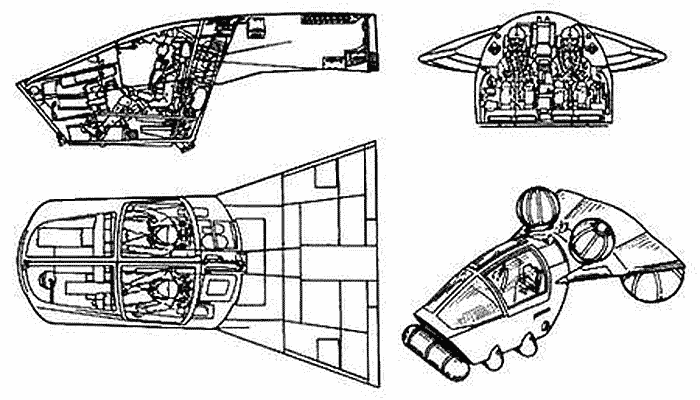 Схема отделяемой кабины F-111 Схема отделяемой кабины F-111