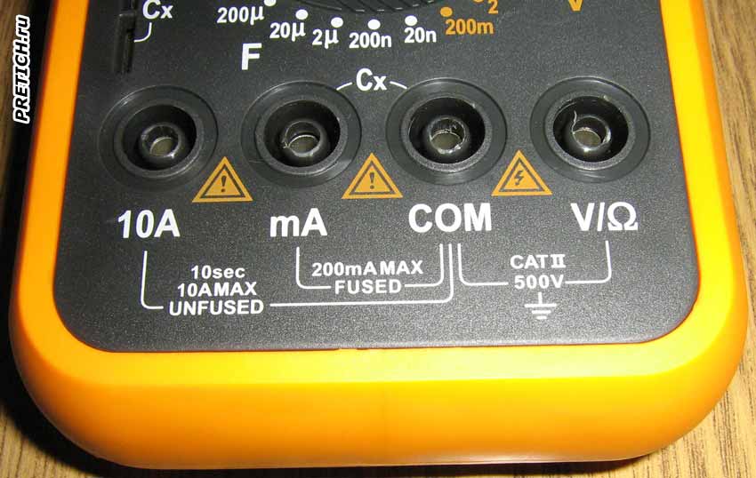 Senit VC890D+ гнезда для подключения щупов