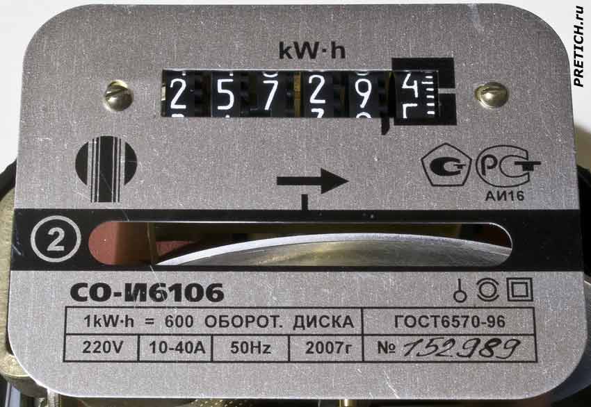 СО-И6106 шкала электросчетчика
