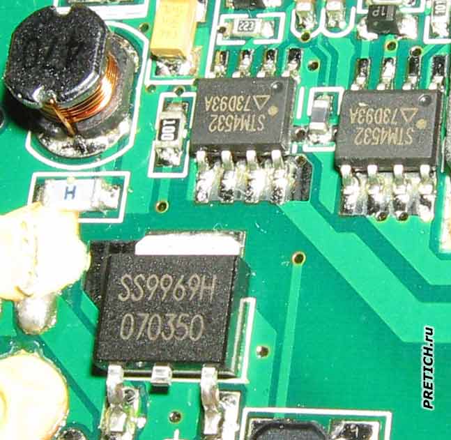 SS9969H стабилизатор и STM532 73D93A МОСФЕТ