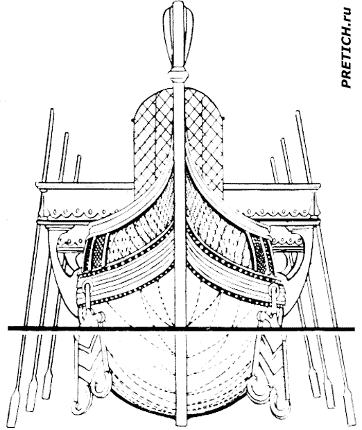 Римская галера, чертеж