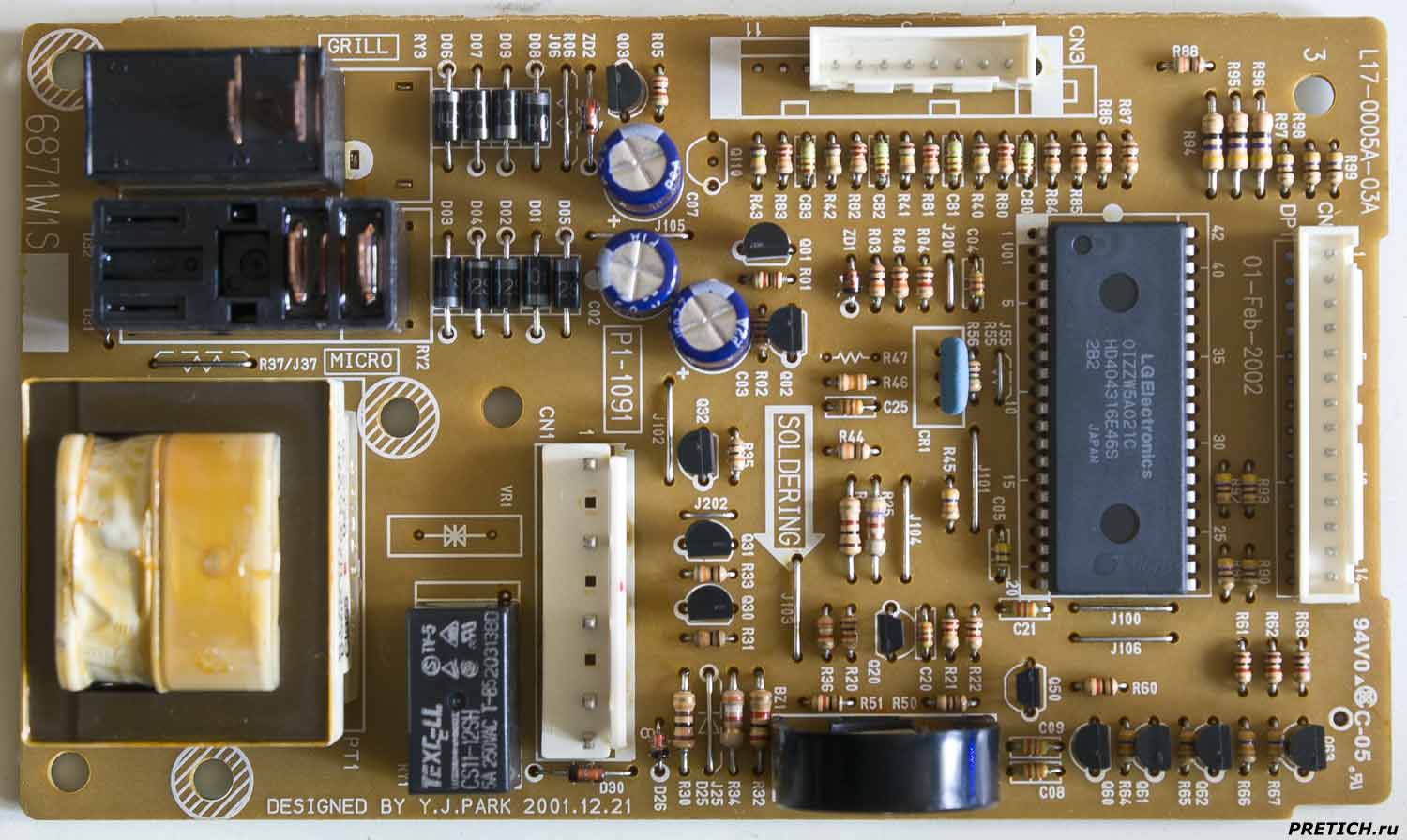 6871W1S основная плата печи LG MH-595T 6871W1S основная плата печи LG MH-595T